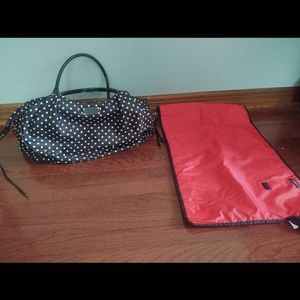 Kate Spade Stevie polka dot diaper bag w changing mat